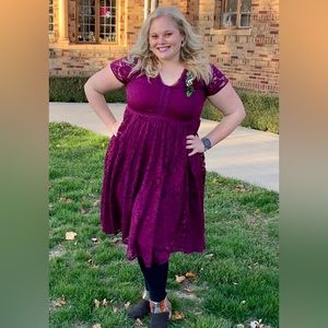 Torrid plum lace midi dress